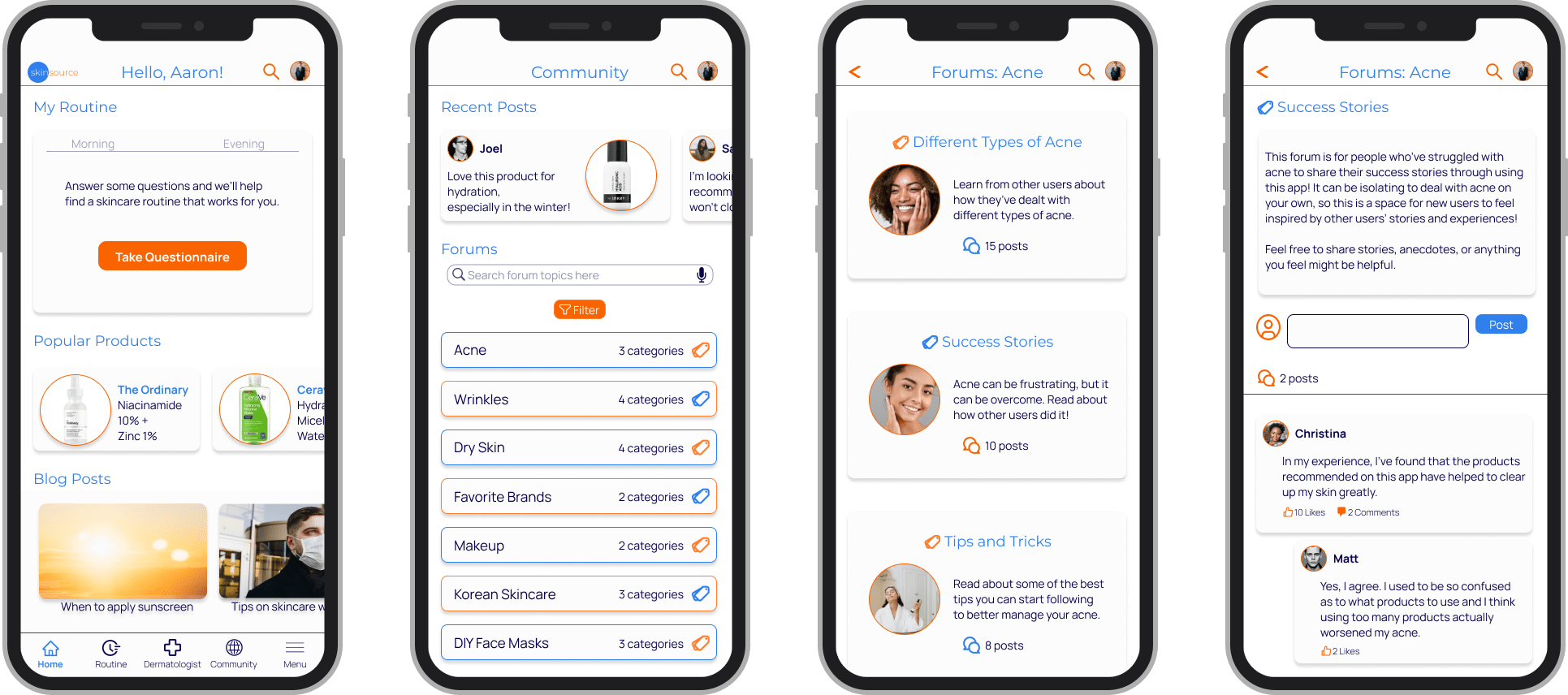 A selection of work taken from the UX Design Program at CareerFoundry, by graduate Daniel Cho and his project, skinsource
